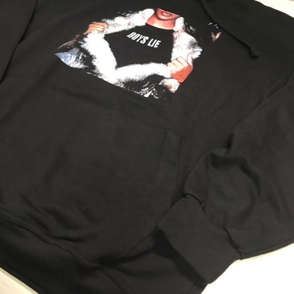 Women’s boys lie black hoodie - Picture 2 of 3